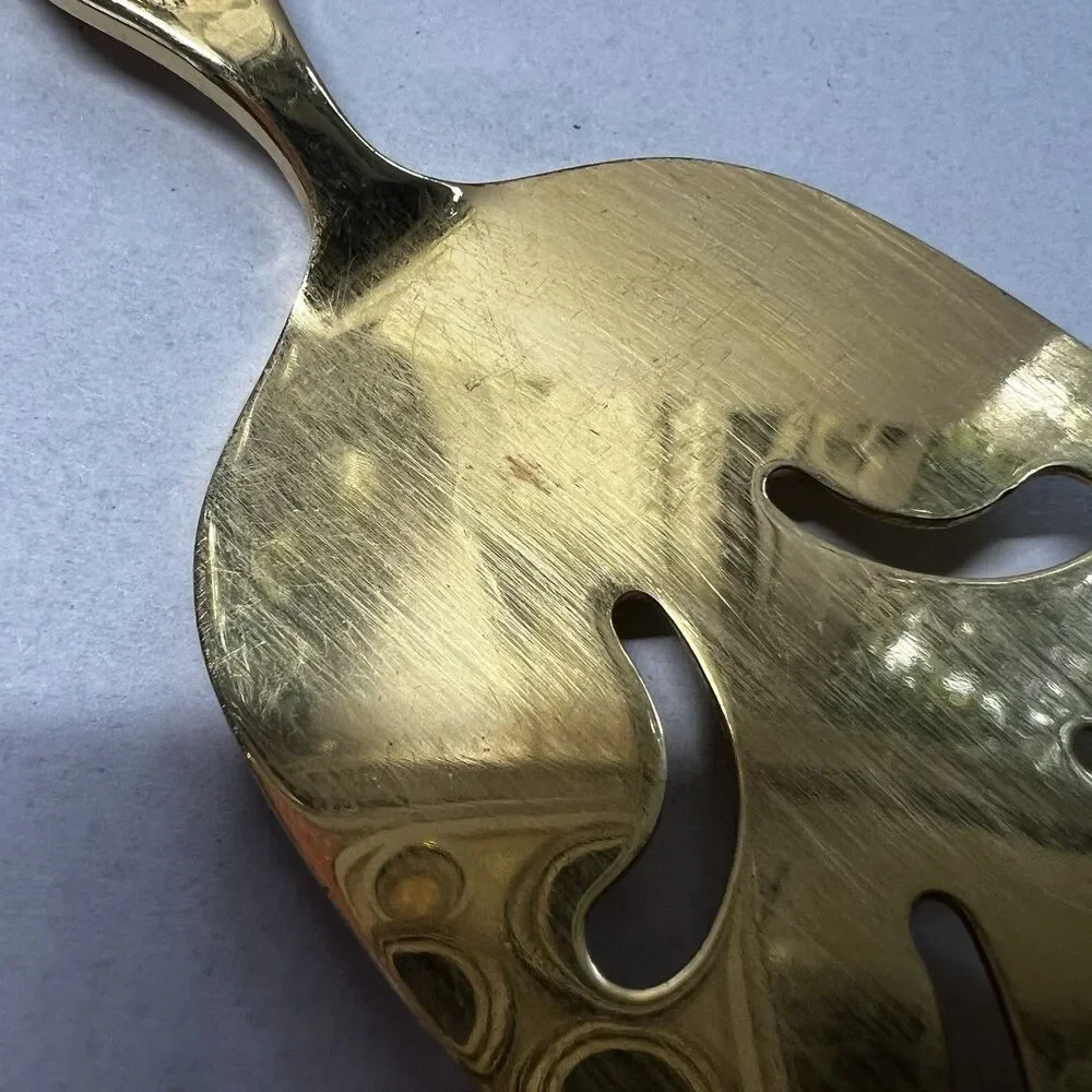 Vintage SRI Stanley Roberts Cortina Gold Electroplate Cake Pie Server Japan